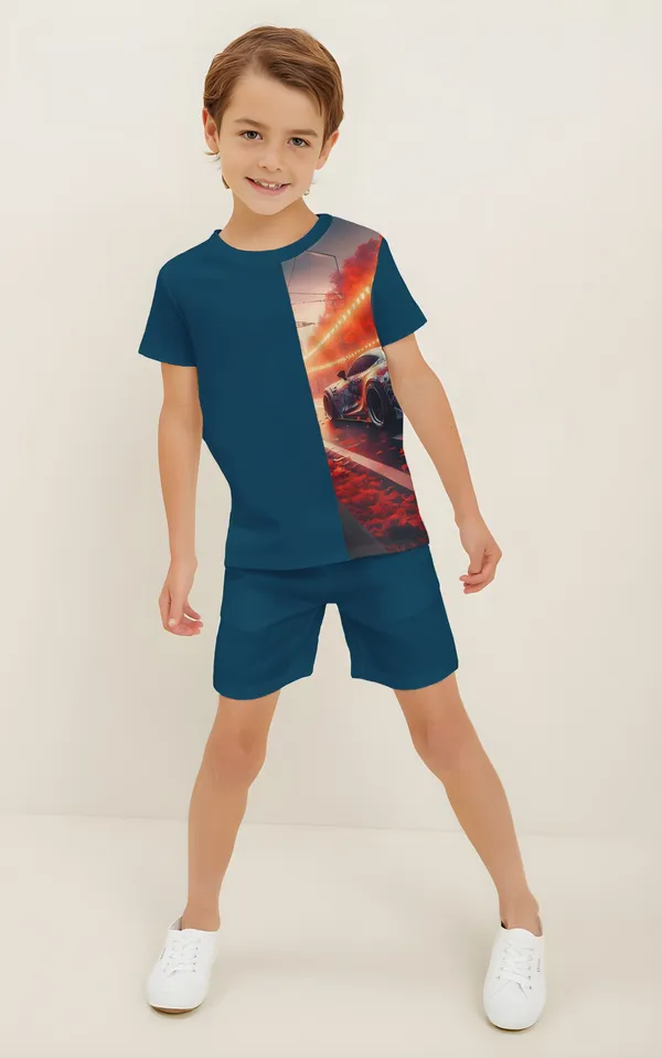 Blue_Car_Printed_T-shirt_&_Short_Set_For_Kids