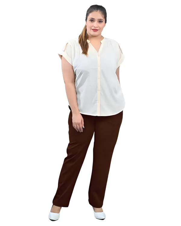 Brown_Plus_Size_Polycotton_Solid_Casual_Regular_Fit_Palazzos_For_Women