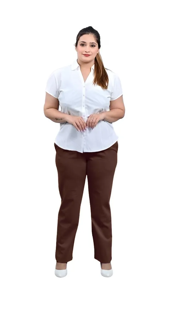 Brown_Plus_Size_Polycotton_Solid_Casual_Regular_Fit_Palazzos_For_Women