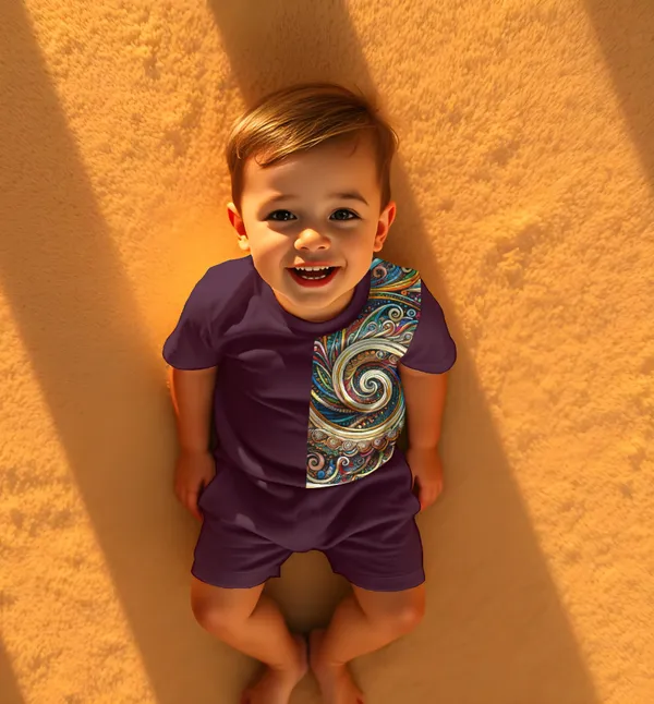 Wine_Printed_T-shirt_&_Short_Set_For_Kids