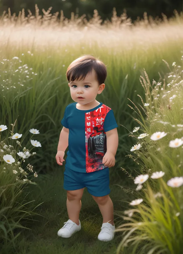 Blue_Printed_T-shirt_&_Short_Set_For_Kids
