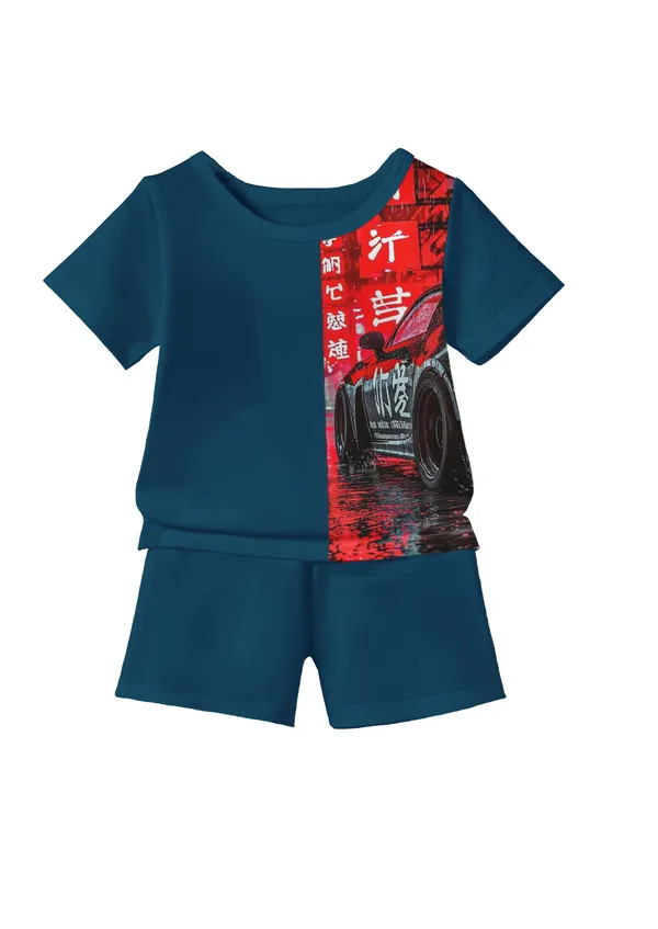 Blue_Printed_T-shirt_&_Short_Set_For_Kids