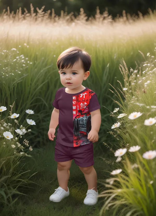 Wine_Printed_T-shirt_&_Short_Set_For_Kids