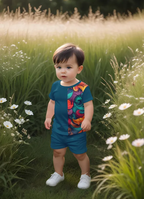 Blue_Printed_T-shirt_&_Short_Set_For_Kids