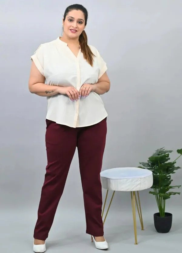 Wine_Plus_Size_Cotton_Blend_Solid_Casual_Regular_Fit_Palazzos_For_Women