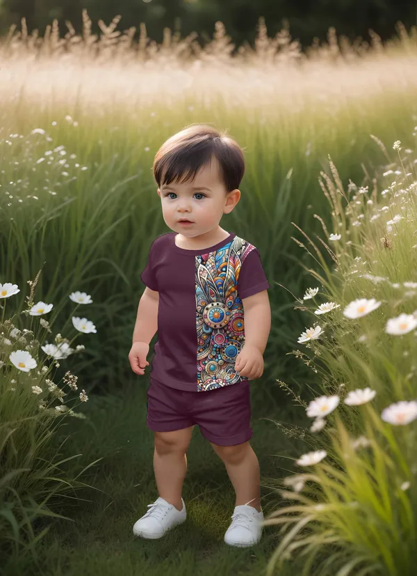 Wine_Printed_T-shirt_&_Short_Set_For_Kids