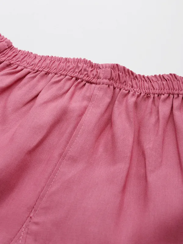 Rust_Pure_Cotton_Two_Pockets_Mid-RIse_Regular_Fit_Cropped_Pant