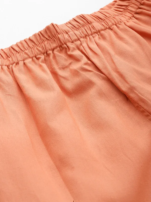 Peach_Rust_Pure_Cotton_Two_Pockets_Mid-RIse_Regular_Fit_Cropped_Pant