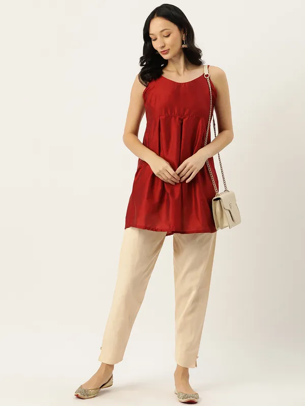 Cream_Pure_Cotton_Two_Pockets_Mid-RIse_Regular_Fit_Cropped_Pant