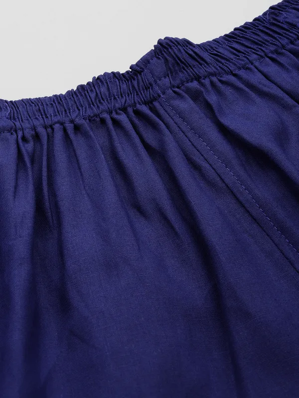 Royal_Blue_Pure_Cotton_Two_Pockets_Mid-RIse_Regular_Fit_Cropped_Pant
