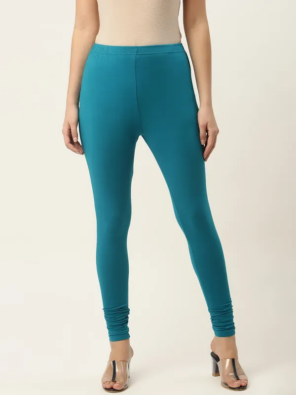 Rama_Green_Viscose_Rayon_Elasticated_Waistband_Churidaar_Length_Leggings_For_Women_&_Girls