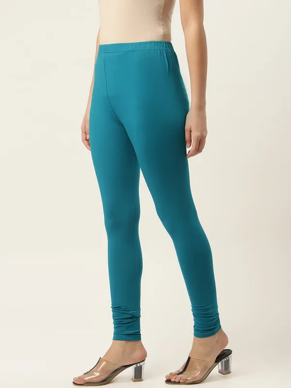 Rama_Green_Viscose_Rayon_Elasticated_Waistband_Churidaar_Length_Leggings_For_Women_&_Girls