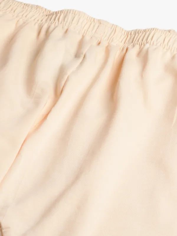 Cream_Viscose_Rayon_Elasticated_Waistband_Churidaar_Length_Leggings_For_Women_&_Girls