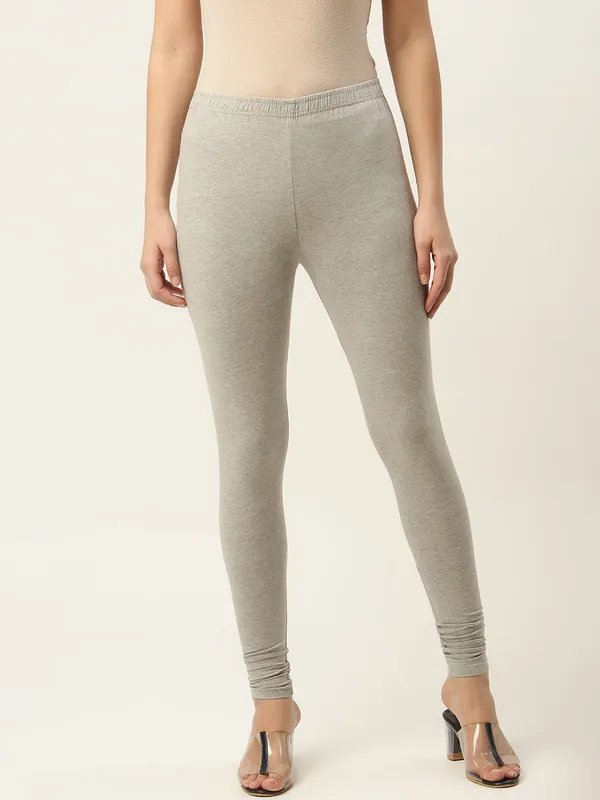 Smoke_Grey_Viscose_Rayon_Elasticated_Waistband_Churidaar_Length_Leggings_For_Women_&_Girls