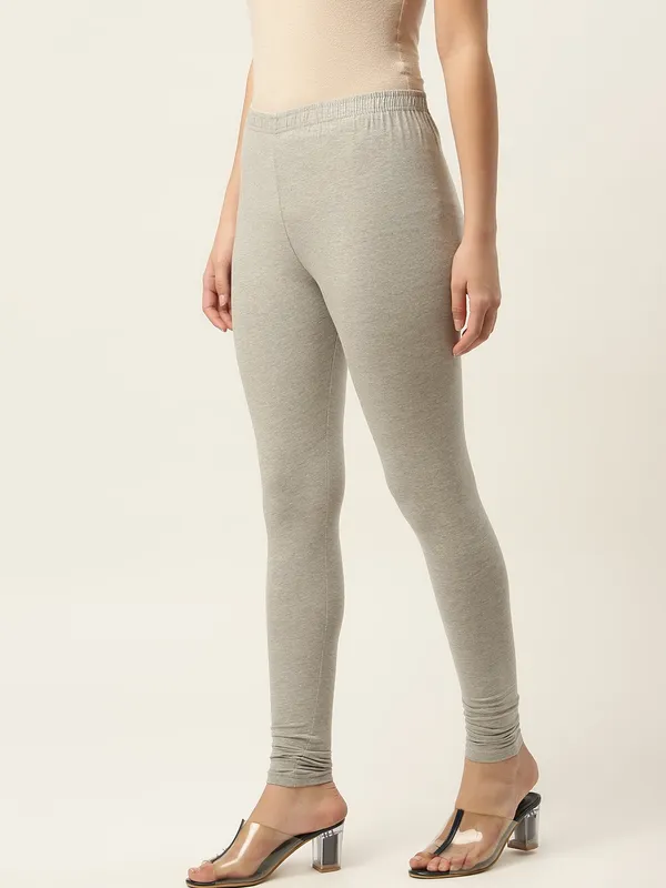 Smoke_Grey_Viscose_Rayon_Elasticated_Waistband_Churidaar_Length_Leggings_For_Women_&_Girls