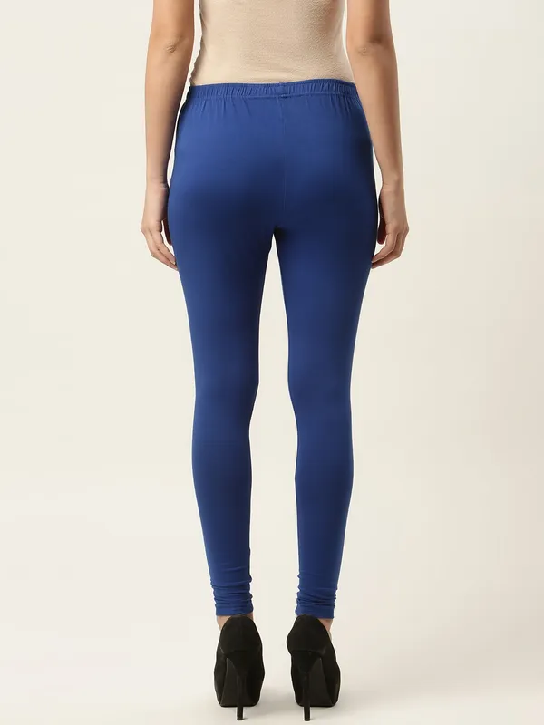 Royal_Blue_Viscose_Rayon_Elasticated_Waistband_Churidaar_Length_Leggings_For_Women_&_Girls