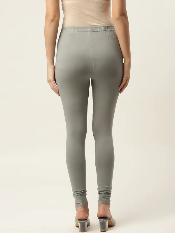 Grey_Viscose_Rayon_Elasticated_Waistband_Churidaar_Length_Leggings_For_Women_&_Girls