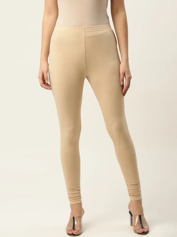 Light_Skin_Viscose_Rayon_Elasticated_Waistband_Churidaar_Length_Leggings_For_Women_&_Girls