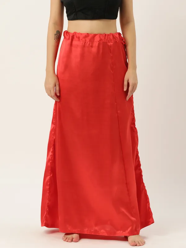 Red_Elastane_Flared_Saree_Petticoat_For_Women