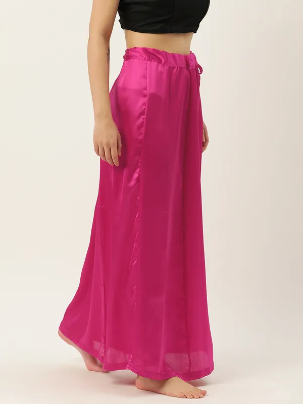 Magenta_Elastane_Flared_Saree_Petticoat_For_Women