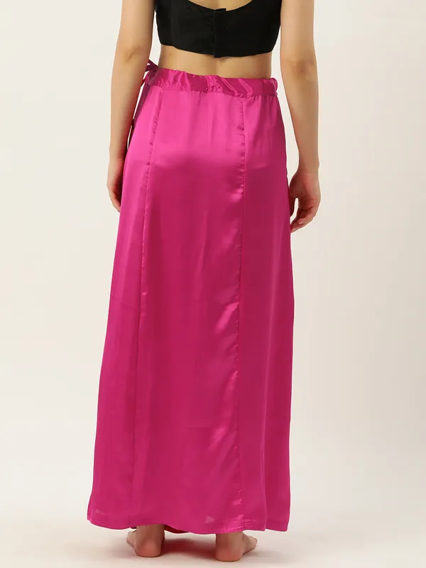 Magenta_Elastane_Flared_Saree_Petticoat_For_Women