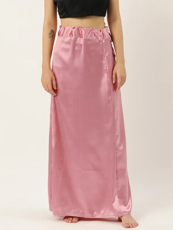 Rust_Elastane_Flared_Saree_Petticoat_For_Women