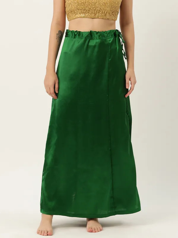 Green_Elastane_Flared_Saree_Petticoat_For_Women