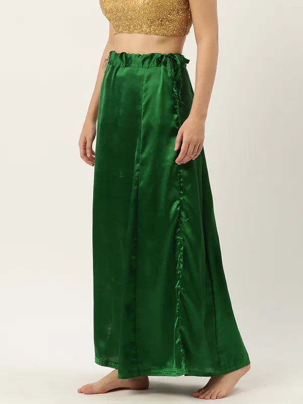 Green_Elastane_Flared_Saree_Petticoat_For_Women