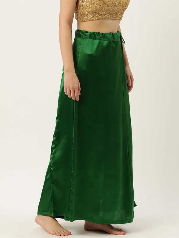 Green_Elastane_Flared_Saree_Petticoat_For_Women