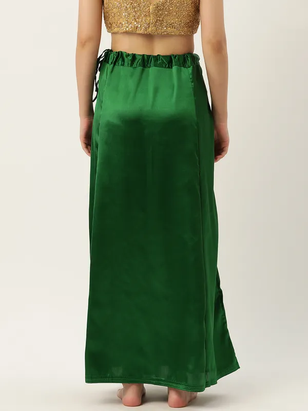 Green_Elastane_Flared_Saree_Petticoat_For_Women