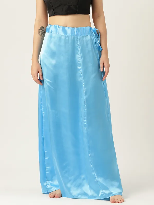 Sky_Blue_Elastane_Flared_Saree_Petticoat_For_Women