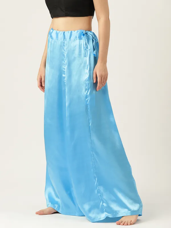 Sky_Blue_Elastane_Flared_Saree_Petticoat_For_Women