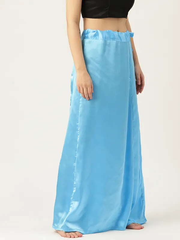 Sky_Blue_Elastane_Flared_Saree_Petticoat_For_Women