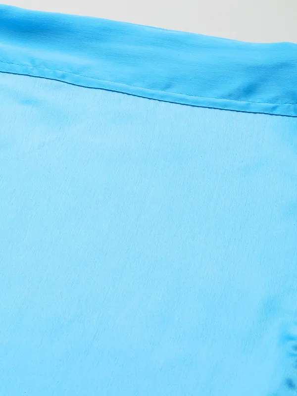 Sky_Blue_Elastane_Flared_Saree_Petticoat_For_Women