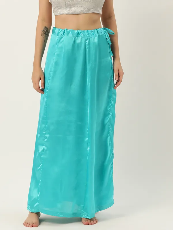 Blue_Elastane_Flared_Saree_Petticoat_For_Women