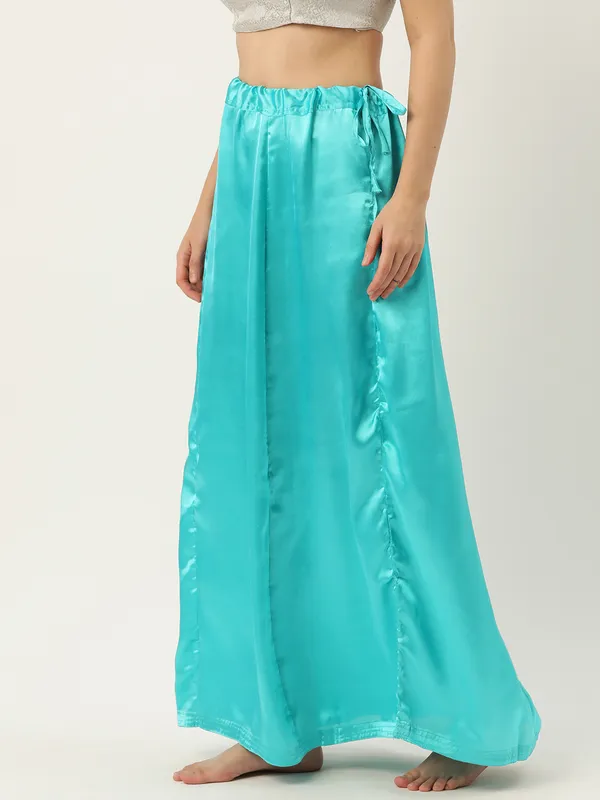 Blue_Elastane_Flared_Saree_Petticoat_For_Women