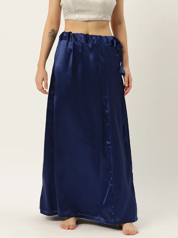 Royal_Blue_Elastane_Flared_Saree_Petticoat_For_Women