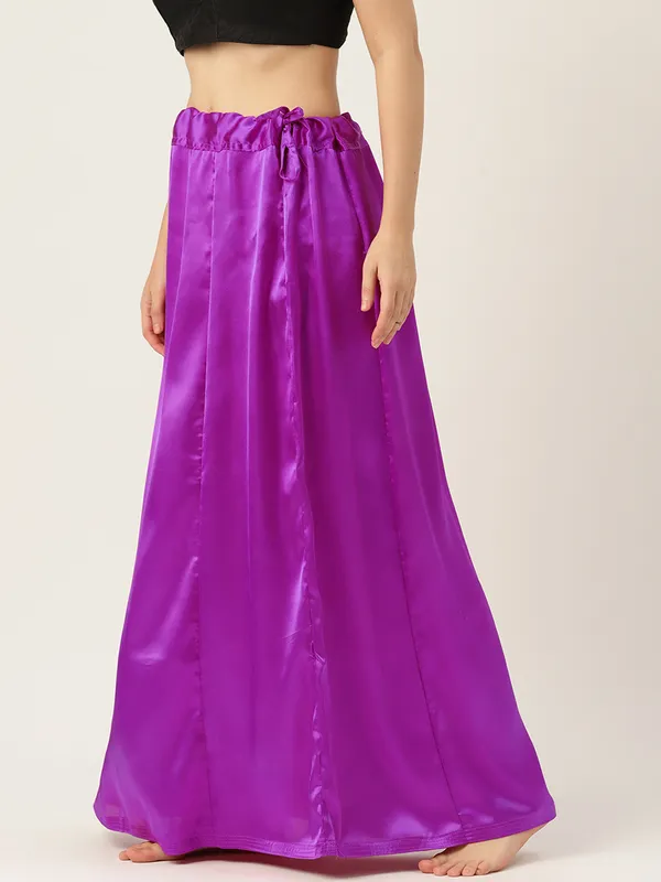 Purple_Elastane_Flared_Saree_Petticoat_For_Women