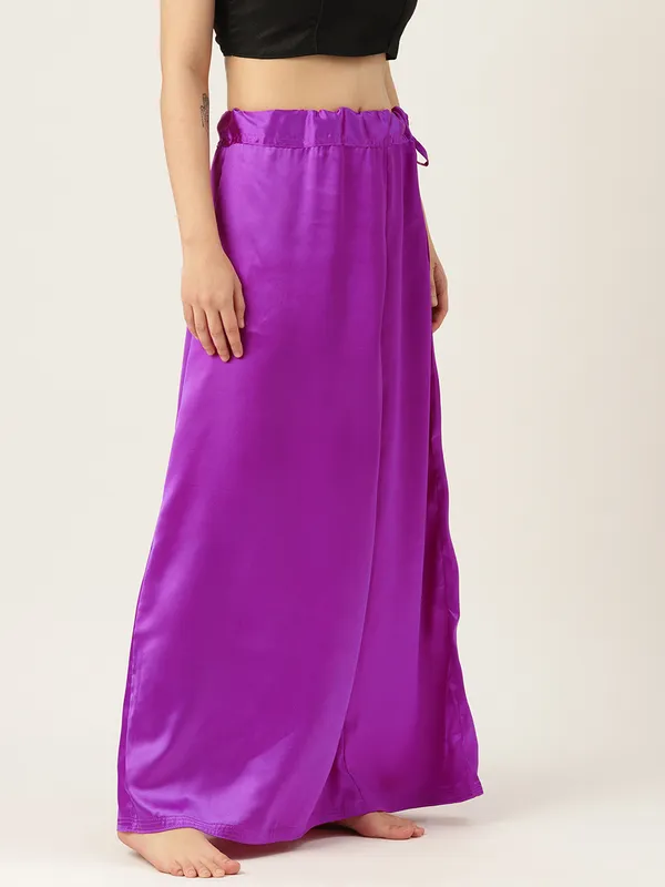 Purple_Elastane_Flared_Saree_Petticoat_For_Women