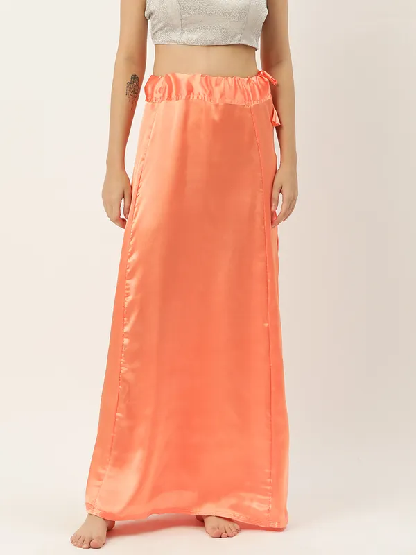 Peach_Elastane_Flared_Saree_Petticoat_For_Women