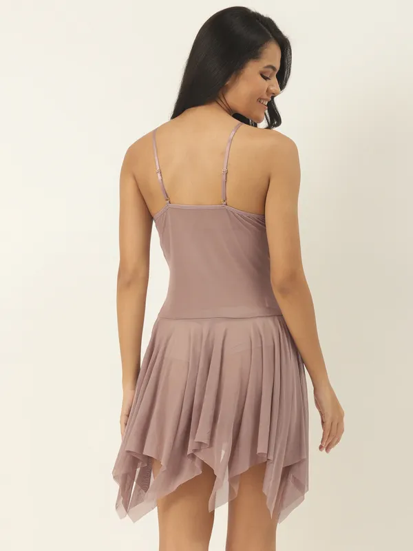 Beige_Babydoll_Lingerie/Nighty_With_Thong_Panty