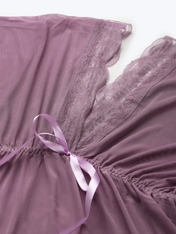 Purple_Babydoll_Lingerie/Nighty_With_Thong_Panty