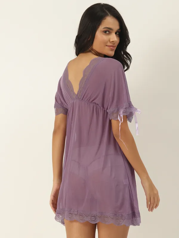 Purple_Babydoll_Lingerie/Nighty_With_Thong_Panty