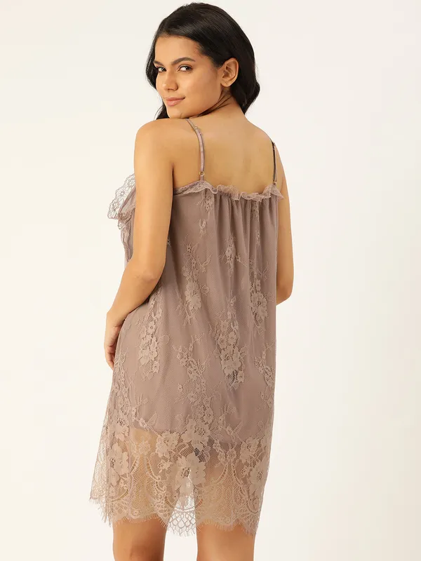 Brown_Babydoll_Lingerie/Nighty_With_Full_Lace_Fabric_And_Thong_Panty