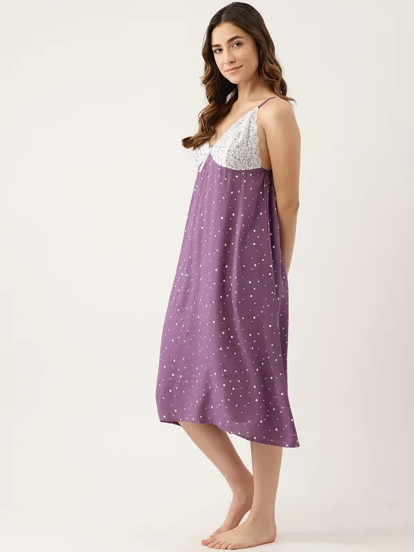 Purple_Polka_Dot_Printed_Nightwear/_Nighty_For_Women