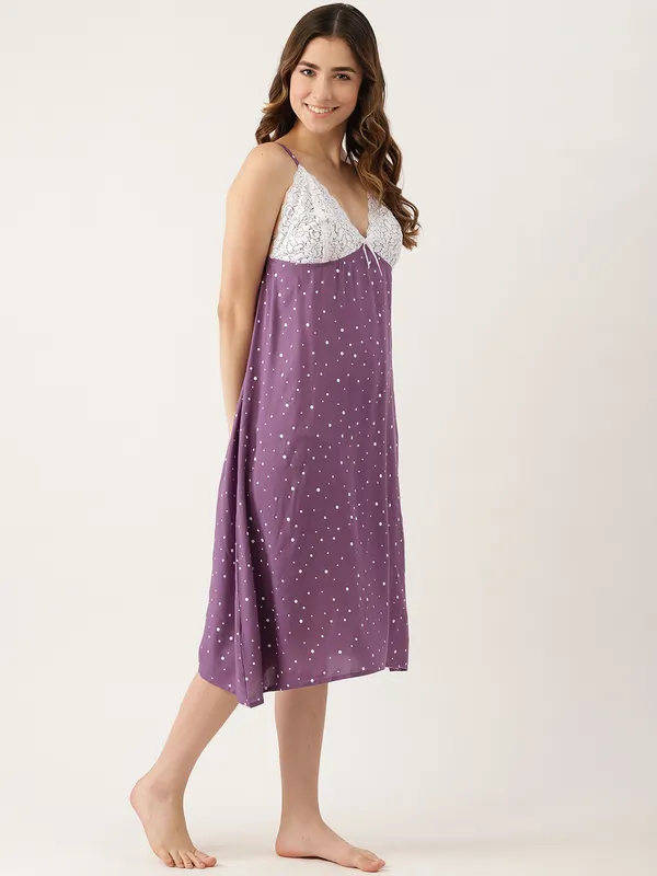 Purple_Polka_Dot_Printed_Nightwear/_Nighty_For_Women