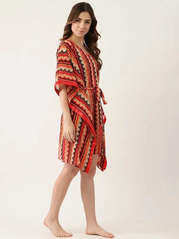 Red_Printed_Kaftan_Nighty/_Nightwear_For_Women