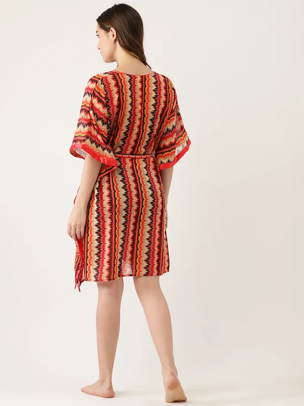 Red_Printed_Kaftan_Nighty/_Nightwear_For_Women