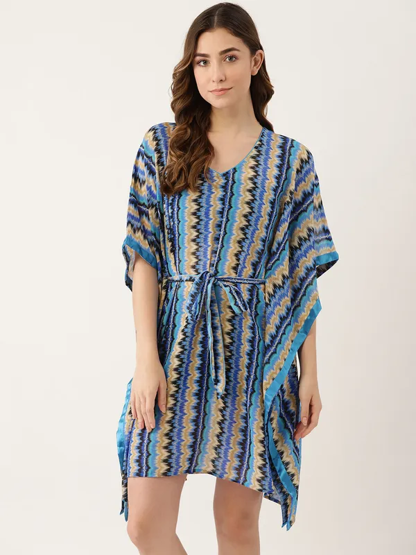 Blue_Printed_Kaftan_Nighty/_Nightwear_For_Women