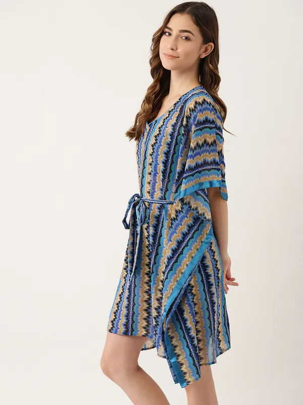 Blue_Printed_Kaftan_Nighty/_Nightwear_For_Women